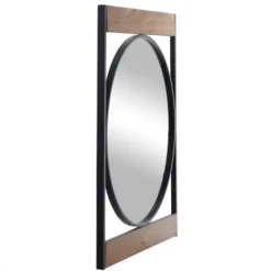 Kirkland's Home Brown Wooden Slats Round Frame Mirror- Framed Mirrors