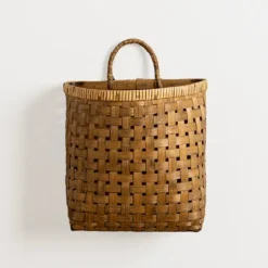 Kirkland's Home Brown Woven Bamboo Wall Pocket- Wall Storage