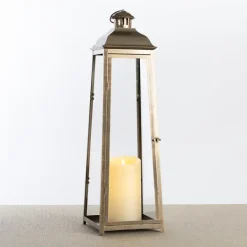 Kirkland's Home Brushed Ecru Lantern, 30 In.- Lanterns