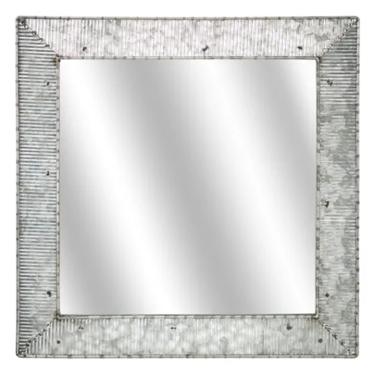 Kirkland's Home Brushed Galvanized Wall Mirror, 22X22 In.- Decorative Mirrors