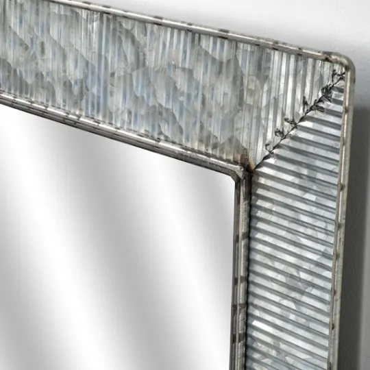 Kirkland's Home Brushed Galvanized Wall Mirror, 22X22 In.- Decorative Mirrors