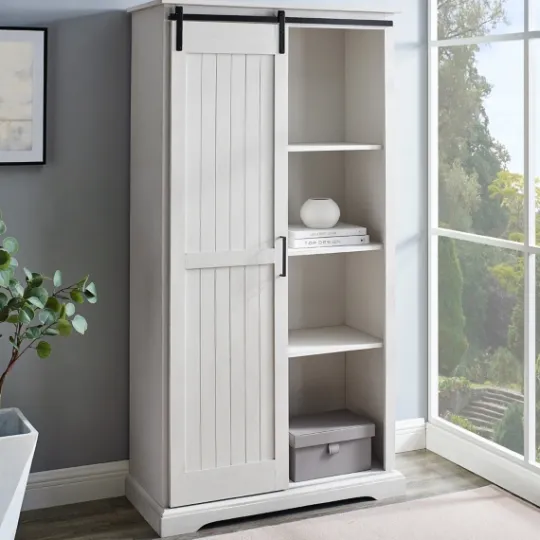 Kirkland's Home Brushed Grooved Sliding Door Cabinet- Cabinets & Sideboards