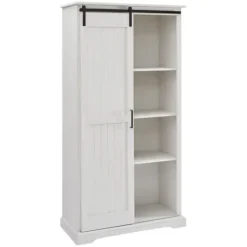 Kirkland's Home Brushed Grooved Sliding Door Cabinet- Cabinets & Sideboards