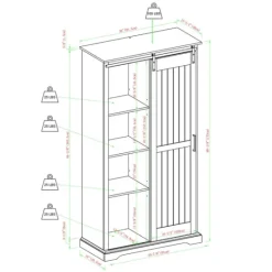 Kirkland's Home Brushed Grooved Sliding Door Cabinet- Cabinets & Sideboards