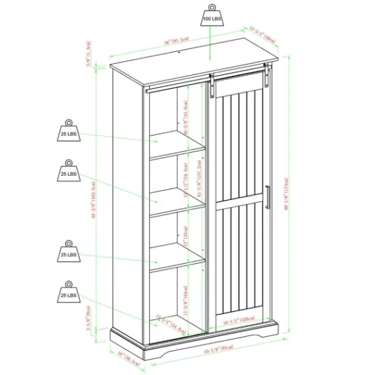 Kirkland's Home Brushed Grooved Sliding Door Cabinet- Cabinets & Sideboards