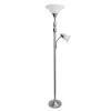Kirkland's Home Brushed Nickel Base Marble Glass Shade Floor Lamp- Floor Lamps