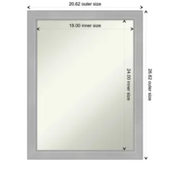 Kirkland's Home Brushed Nickel Modern Decorative Framed Mirror- Framed Mirrors