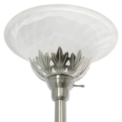 Kirkland's Home Brushed Nickel 3-Scallop Glass Floor Lamp- Floor Lamps