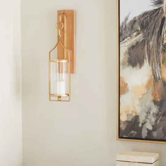 Kirkland's Home Brushed Poplar Wood Sconce- Sconces