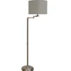 Kirkland's Home Brushed Steel Adjustable Swing Arm Floor Lamp- Floor Lamps
