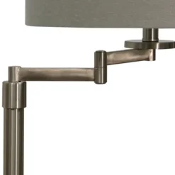 Kirkland's Home Brushed Steel Adjustable Swing Arm Floor Lamp- Floor Lamps