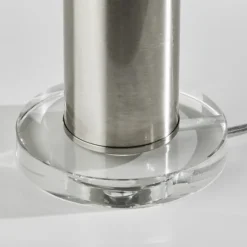 Kirkland's Home Brushed Steel Cylinder Table Lamp- Table Lamps