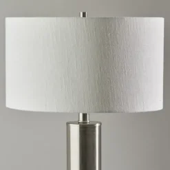 Kirkland's Home Brushed Steel Cylinder Table Lamp- Table Lamps