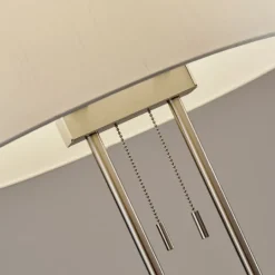 Kirkland's Home Brushed Steel Double-Bulb Oval Floor Lamp- Floor Lamps