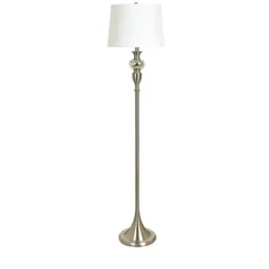 Kirkland's Home Brushed Steel Fluted Floor Lamp- Floor Lamps