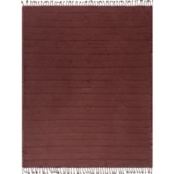Kirkland's Home Burgundy Modern Striped Throw- Blankets & Throws
