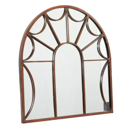 Kirkland's Home Burnt Iron Metal Curve Overlay Arched Mirror- Decorative Mirrors