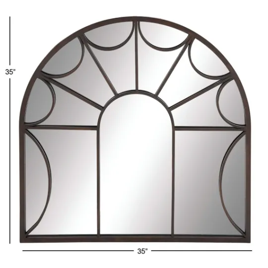 Kirkland's Home Burnt Iron Metal Curve Overlay Arched Mirror- Decorative Mirrors