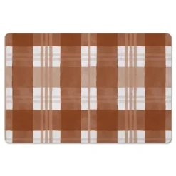 Kirkland's Home Burnt Orange Plaid Harvest Floor Mat- Kitchen & Floor Mats