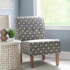 Kirkland's Home Burst Patterned Slipper Accent Chair- Accent Chairs