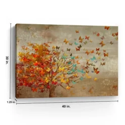 Kirkland's Home Butterfly Tree Giclee Canvas Art Print, 40X30 In.- Canvas Art