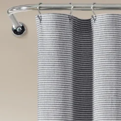 Kirkland's Home Button And Stripe Shower Curtain- Shower Curtains