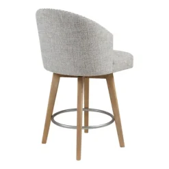 Kirkland's Home Button Tufted Back Swivel Counter Stool- Bar Stools & Counter Height Stools