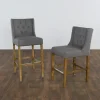Kirkland's Home Button Tufted Kia Counter Stool- Bar Stools & Counter Height Stools