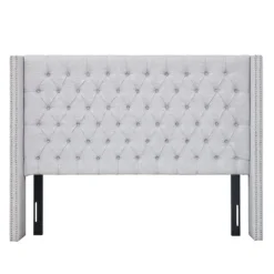 Kirkland's Home Button Tufted Nailhead Trim Queen Headboard- Beds & Headboards