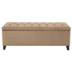 Kirkland's Home Button Tufted Storage Bench- Benches & Ottomans