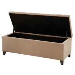 Kirkland's Home Button Tufted Storage Bench- Benches & Ottomans