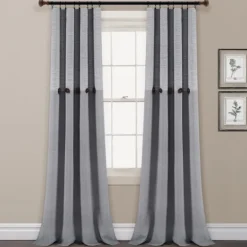 Kirkland's Home Buttons And Stripes Curtain Panel Set, 84 In.- Curtains & Drapes