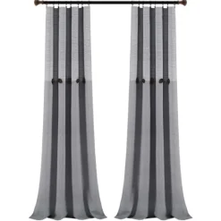 Kirkland's Home Buttons And Stripes Curtain Panel Set, 84 In.- Curtains & Drapes