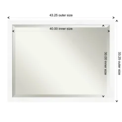 Kirkland's Home Cabinet White Narrow Frame Beveled Mirror- Decorative Mirrors