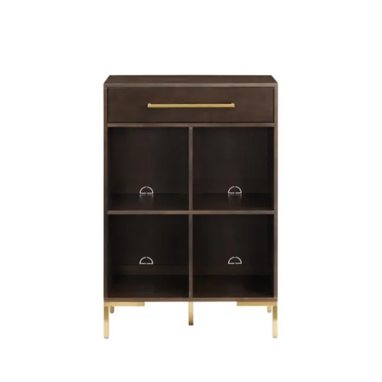 Kirkland's Home Cadence Gold Record Storage Bookcase- Bookshelves