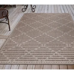 Kirkland's Home Cafe Geo Lattice Outdoor Area Rug, 6X9- Outdoor Rugs