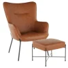 Kirkland's Home Camel Faux Leather 2-Pc. Chair And Ottoman Set- Accent Chairs