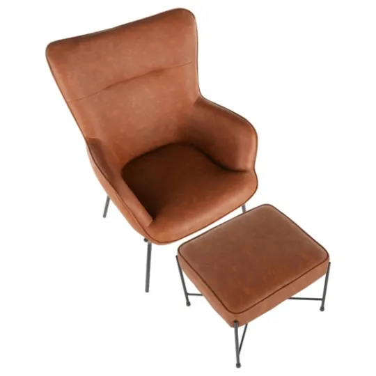 Kirkland's Home Camel Faux Leather 2-Pc. Chair And Ottoman Set- Accent Chairs