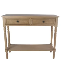 Kirkland's Home Camel Rattan Console Table- Console Tables