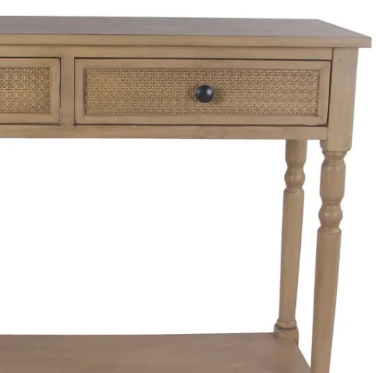 Kirkland's Home Camel Rattan Console Table- Console Tables