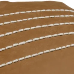 Kirkland's Home Camel Vegan Leather Tasseled Lumbar Pillow- Pillows
