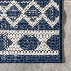 Kirkland's Home Cammie Blue Moroccan Tribal Outdoor Rug, 5X8- Outdoor Rugs
