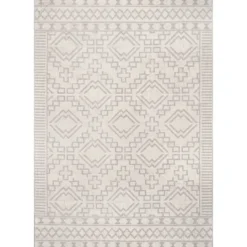 Kirkland's Home Cammie Gray Moroccan Geometric Outdoor Rug, 5X8- Outdoor Rugs
