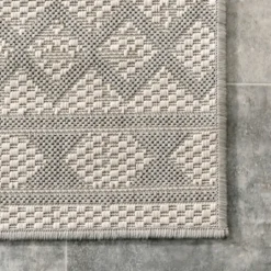Kirkland's Home Cammie Gray Moroccan Geometric Outdoor Rug, 5X8- Outdoor Rugs