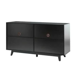 Kirkland's Home Cane Wood Storage Media Cabinet- Cabinets & Sideboards