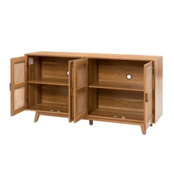 Kirkland's Home Cane Wood Storage Media Cabinet- Cabinets & Sideboards