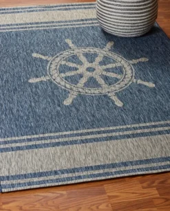 Kirkland's Home Captiva Nautical Helm Outdoor Area Rug, 5X7- Outdoor Rugs