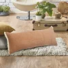 Kirkland's Home Caramel Coated Lumbar Accent Pillow With Fringe- Pillows