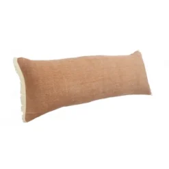 Kirkland's Home Caramel Coated Lumbar Accent Pillow With Fringe- Pillows
