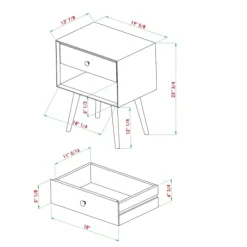 Kirkland's Home Caramel 1-Drawer Mid Century Nightstand- Nightstands